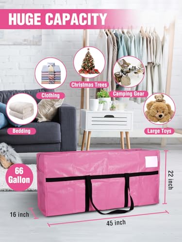 WORKPRO 2-Pack 66 Gallon Extra Large Moving Bags with Zippers & Carry Handles, Heavy-Duty Storage Totes for Moving, Dorm Move-In, Travel & Space-Saving Organization, Pink - style: 2 Pack