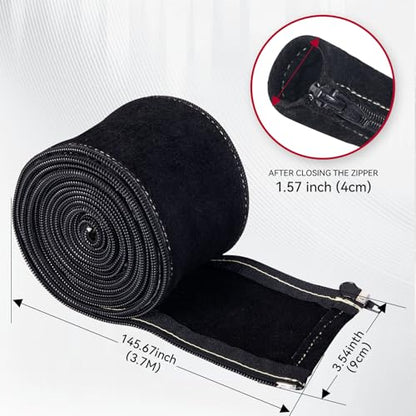 ARCCAPTAIN TIG Welding Torch Cable Cover, MIG Plasma Tig Torch Cover Resistant Leather with Zipper 3.7M (12FT) Length - size: 12 FT(3.7M)