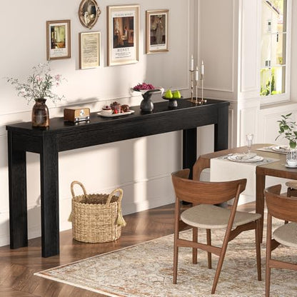 Armocity Console Table, 47" Farmhouse Wood Entryway Table, Sofa Tables Narrow Long Behind Couch, Entry Table for Entrance, Hallway, Living Room, Embossed Black - color: Embossed Black, size: 47"