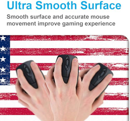 American Flag XXL Large Mouse Pad, Gaming and Home Stitching Side Table Mat | Large Extended Mouse Pad; Full Desk Coverage; Waterproof Coating; Stable Anti-Slide Base For Gaming, Office, Study Daily Use - color: American Flag