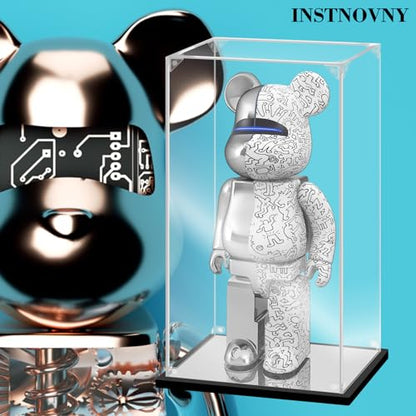 Acrylic Display Case for Collectibles Assemble Display Box for Bearbrick 1000% Clear Acrylic Case for Display Lego Toys Dolls Action Figures Storage(Black,15.4*9.8*29.1 inch) - size: 15.4*9.8*29.1 inch