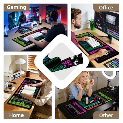 Galdas Gaming Mouse Pad XXL XL Large Long Extended Big Mousepad Non-Slip Rubber Keyboard Mouse Pad with Stitched Edges for Laptop Home Office (31.5x11.8x0.08 Inch) -Notes - color: notes