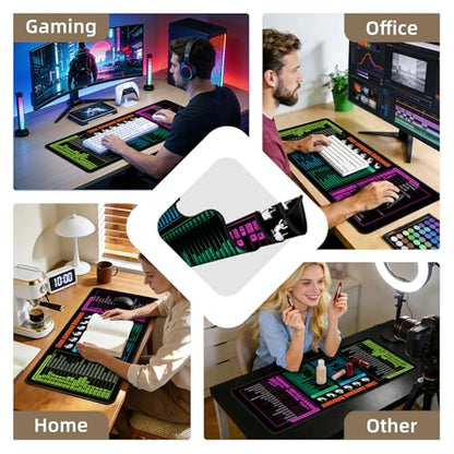 Galdas Gaming Mouse Pad XXL XL Large Long Extended Big Mousepad Non-Slip Rubber Keyboard Mouse Pad with Stitched Edges for Laptop Home Office (31.5x11.8x0.08 Inch) -Notes - color: notes