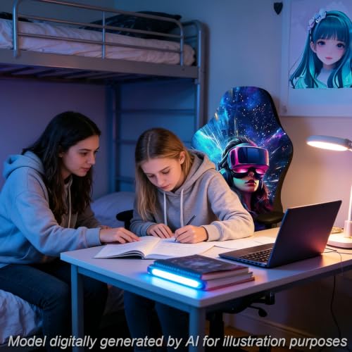 Gaming Chair Covers, 3D Printing Stretchable Soft Non-Slip Easy to Install Gamer Chair Cover with Armrest Cover(No Chair)(G) - color: G
