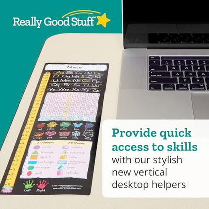 Really Good Stuff Vertical Chalkboard-Style Desktop Helpers, Vinyl, Self-Adhesive- Set of 24 - Primary - color: Verticle