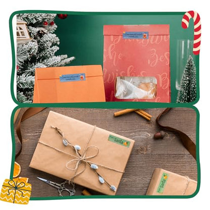 NIIMBOT Christmas Labels for D110/D11/D101 Label Maker,14 x 50 mm (0.55'' x 1.97''), Thermal Label Tape for Christmas Home Office Labeling, Meowy Xmas Pattern - color: 14mmx50mm-meowy Xmas