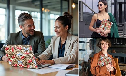 DONGKE Compatible with MacBook Pro 16 Inch Case (2026-2021 Release, M5 M4 M3 M2 M1 Pro/Max Chip), Plastic Hard Shell Cover with Keyboard Cover & Screen Protector for MacBook Pro 16", Leopard & Cherry - color: Leopard & Cherry