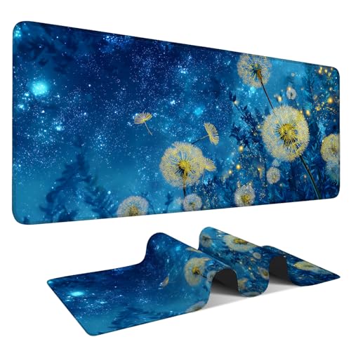 Dandelion Galaxy Extended Gaming Mouse Pad 35.4 x 15.7 Inch – Large Desk Mat for Gaming, Office Work, and Study, Featuring Dandelion and Cosmic Blue Theme with Non-Slip Rubber Base - color: #29, size: 35.4 x 15.7 Inch