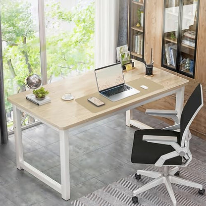 AFIING Apricot Desk Pad 31.5" x 12", Leather Desk Mat | Waterproof PU Leather, Non-Slip Rubber Base, Modern Desk Decor, Office & Home - color: Purebeige