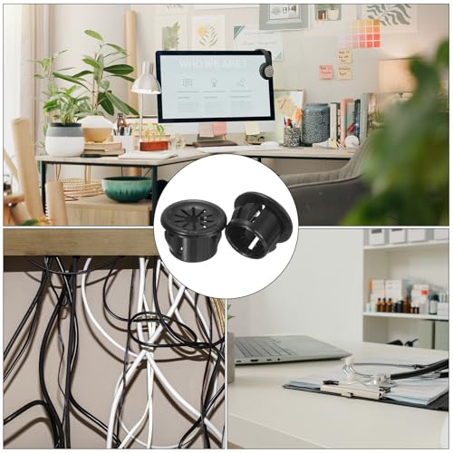uxcell 30Pcs Cable Grommets, Snap Bushing Grommet for Holes with 0.5"(13mm) Mounting, Round Nylon Snap in Cable Desk Grommet for Cables and Cords Management, Black - size: 13mm