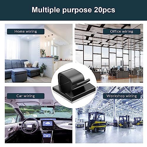 INCHOR Cable Management Kit 210 Pcs, 5 Cord Organizer for Desk, 28 Cable Clips, 100 Fastening Cable Ties, 4 Cable Sleeve Split, 10 Wire Organizers for Cords, 20 Zip Tie Mounts for Car Office Home