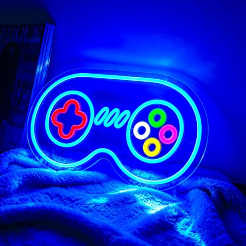 Gamer Neon Sign, Gaming Neon Signs for Wall Decor - Game LED Signs for Teen Boys Room, Gaming Room Decor - USB Powered Light Up Sign Decorations