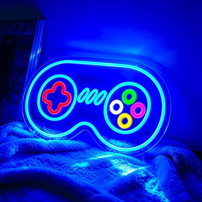 Gamer Neon Sign, Gaming Neon Signs for Wall Decor - Game LED Signs for Teen Boys Room, Gaming Room Decor - USB Powered Light Up Sign Decorations
