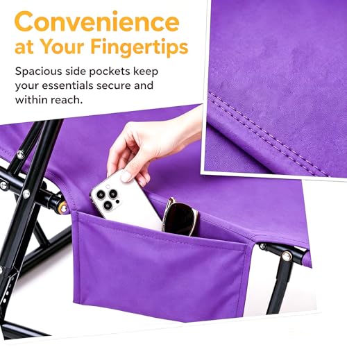 VOCOOL Beach Chair Cover Lounge Chair Cover Microfiber Beach Chair Towel | Soft Absorbent Pool Lounge Chair Cover with Pockets, for Summer Sunbathing Garden Patio Sun Lounger Hotel, Purple, 85" x 30" - color: Purple