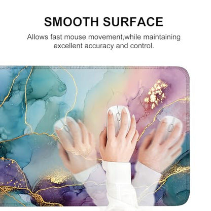 Mouse Pad, Large Anti-Slip with Stitched Edges Desk Mat Desktop Laptop Computer Desk Keyboard Mat,Table Protector Blotter Mat (Purple, 31.5" x 11.8") - color: Purple, size: 31.5" x 11.8"