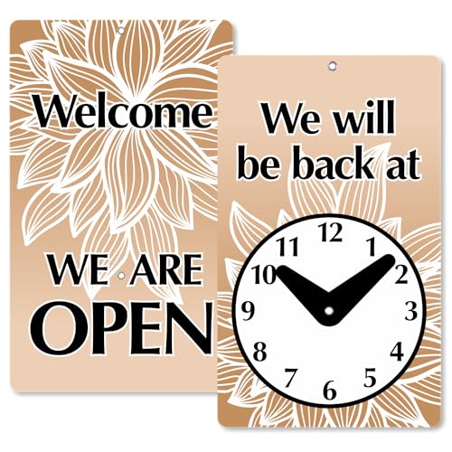 SmartSign Will Be Back/Welcome We are Open Two Sided Be Back Clock Sign (6" x 10") - color: 6" x 10"