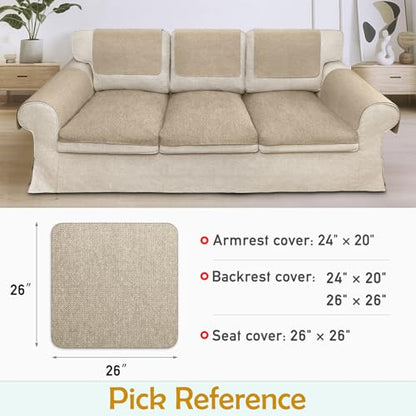 Couch Arm Covers, Waterproof Armrest Cover for Sofa, Loveseat, Armchair, Non-Slip Recliner Arm Cover, Sofa Arm Covers, Headrest Cover, Arm Chair Covers Set of 2 (Khaki, 26"×26") - color: Khaki, size: 26" x 26" - 2 pcs