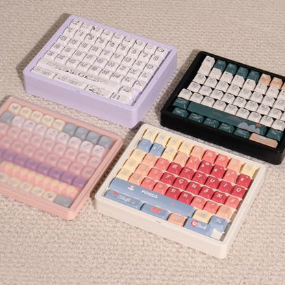 Sumgsn Keycaps Storage Box, Keycaps Container,130 Keys Transparent Display Case Holds 7u Spacebar/Big Enter Key for XDA/Cherry/MOA/MAO Profile Mechanical Keyboard (White) - color: white