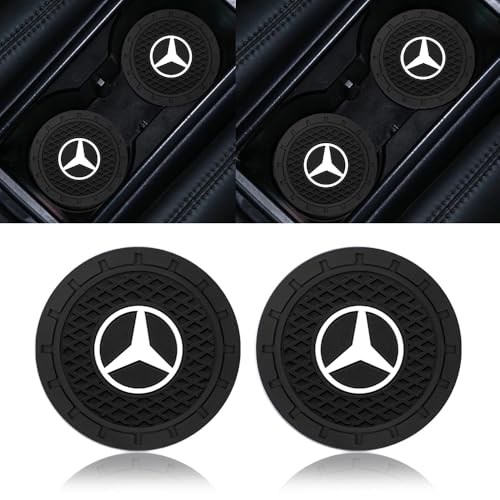 2PCS Car Cup Holder Coasters,Non-Slip Car Coasters for Mercedes Benz CESM CLK GLK GL AB GLS GLE AMG Series Drink Holder Compatible with,Vehicle Inner Accessories for Cup Insert Mat,Silicone - color: Bd-bchi