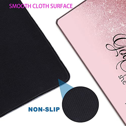 Large Gaming Mouse Pad + Mouse Wrist Rest Pad + Coaster Combination, 31.5 "x 11.8" Durable Non-Slip Extension Table Mat, Suitable for Office and Home, Bible Psalm 46-5 - color: Bible Psalm 46-5