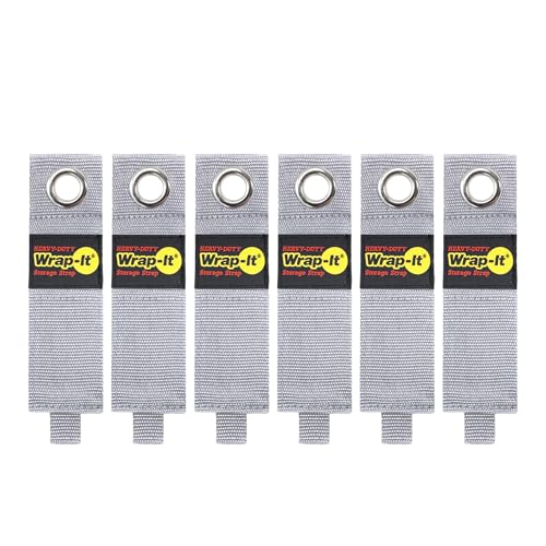 Heavy-Duty Wrap-It Storage Straps - 13" (6-Pack) Silver - Garage Organizer and Extension Cord Hanger for Garage Gadgets - color: Silver, size: 13-in. (6-Pack)