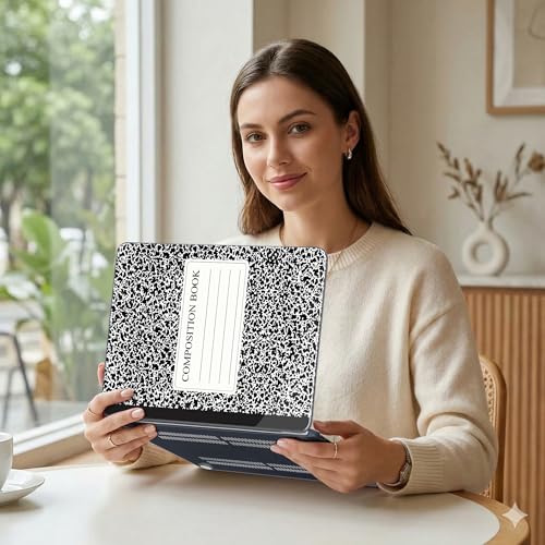 DONGKE Compatible with MacBook Neo 13 Inch Case 2026 A3404 A18 Pro chip & Touch ID, Plastic Hard Shell with Keyboard Cover, Screen Protector & Dust Plugs, Composition Book - color: Composition Book