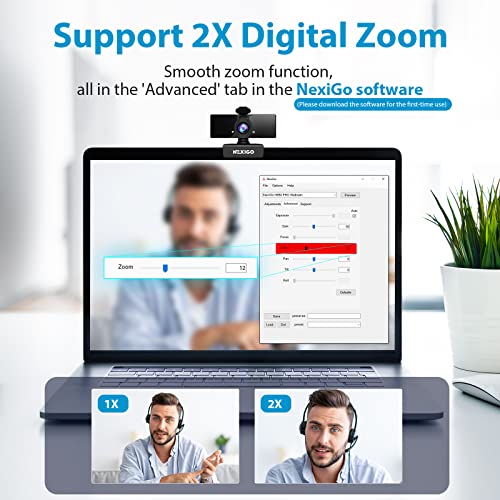 NexiGo N660 1080P Business Webcam, Dual Microphone & Privacy Cover, USB FHD Web Computer Camera, Plug and Play, for Zoom/Skype/Teams/Webex, Laptop MAC PC Desktop - style: Webcam w/o Light
