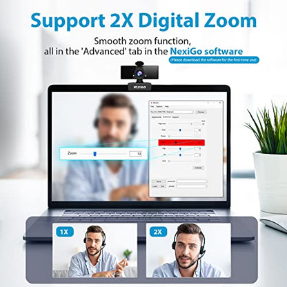 NexiGo N660 1080P Business Webcam, Dual Microphone & Privacy Cover, USB FHD Web Computer Camera, Plug and Play, for Zoom/Skype/Teams/Webex, Laptop MAC PC Desktop - style: Webcam w/o Light