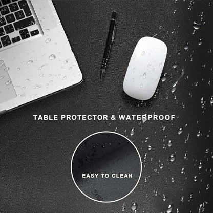 ZORESYN Leather Desk pad (47.24" x 31.50") - pu Leather Desk mat with Suede Base - Large Gaming Mouse pad Waterproof Table Mat Desktop Writing Pad Mouse Mat (Black) - color: Black, size: 47.2L x 31.5W inches