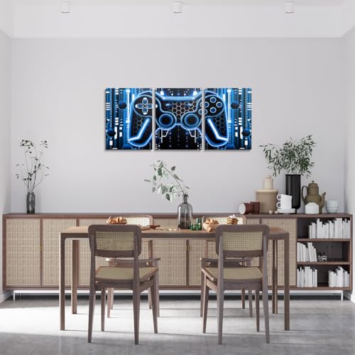 Feelyou Boys Girls Gamer Wall Painting Posters Gaming Picture Wall Decor for Gamepad Canvas Wall Art for Living Room Bedroom Kids Modern Game Console Teens Bathroom Wall Art 12"x16"x 3Pcs - color: Multi A05