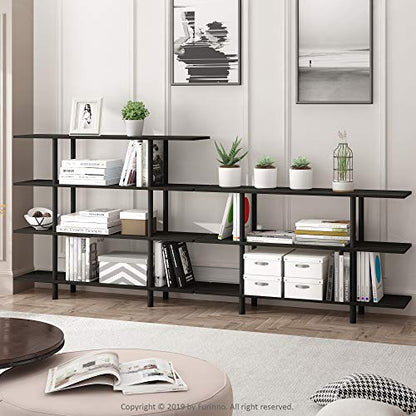 Furinno Turn-N-Tube 3-Tier Wide Display Shelf, Espresso/Black - color: Espresso/Black, style: 3-Tiers