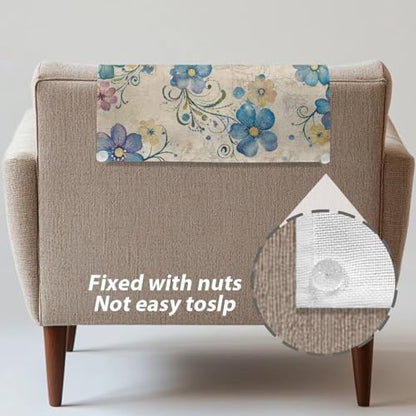 Boho Flower Butterfly Headrest Recliner Covers for Small Recliners Sofa Headrest Covers Pet Furniture Covers Non Slip Couch Chair Back Cover - color: Boho Flower Butterfly
