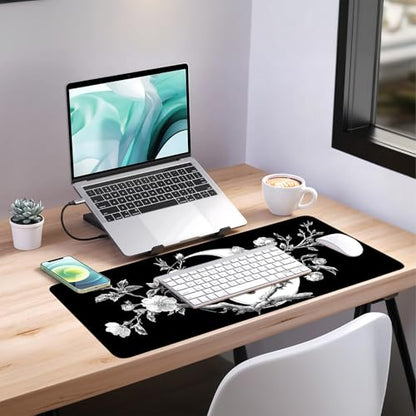 Yin Yang Cherry Blossom Extended Gaming Mouse Pad 35.4 x 15.7 Inch – Zen-Inspired Desk Mat with Non-Slip Rubber Base for Gaming and Office Use - color: #40, size: 35.4 x 15.7 Inch