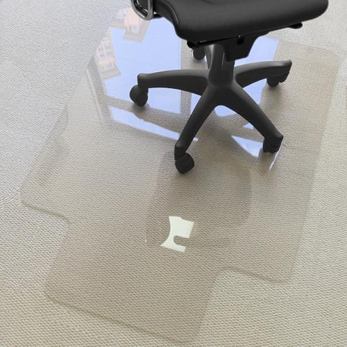 Kuyal 2 Pack 1/5" Thick Office Chair Mat, 45" x53" with Lip Heavy Duty Hard Computer Chair Mat, Under Desk Protector Carpeted Floors Mats, Can be Used on Carpet or Hard Floor, Ship Flat - size: 45" x 53" x 1/5" With Lip
