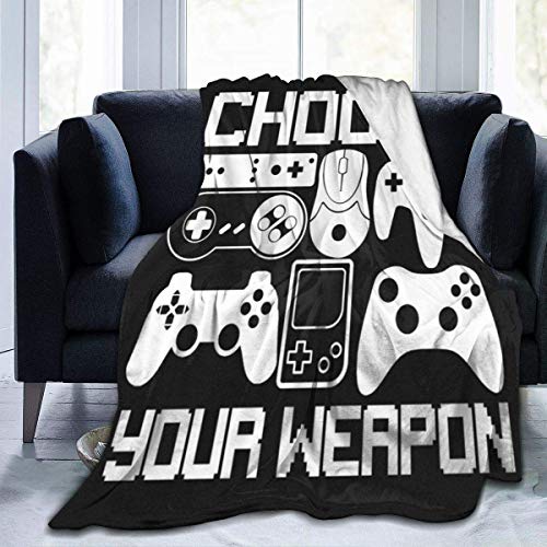 Your Weapon Gamer Gaming Gifts Blankets Ultra Soft Flannel Throw Blankets for Living Room Decor Bedroom Couch Sofa Chair Office Car 50"x40"