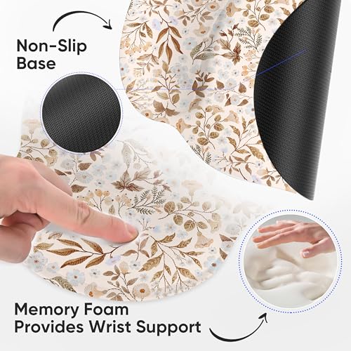 RICHEN Ergonomic Mouse Pad with Wrist Support,Non-Slip Rubber Base for Computer Laptop & Mac,Lightweight Rest for Home,Office & Travel (Sicilian Flowers) - color: Sicilian Flowers