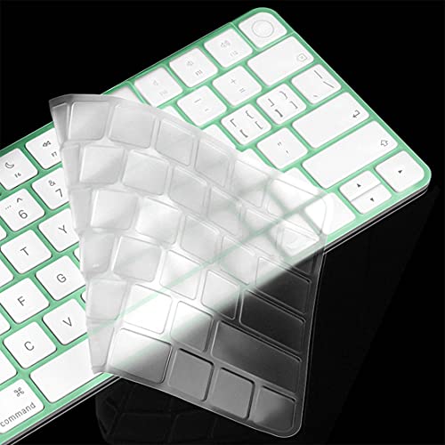 Keyboard Cover Skin for 2024 2023 2021 Apple iMac 24 inch Magic Keyboard M4 M3 Chip, iMac 24 inch/Mac mini Accessories, Apple Magic Keyboard MK293LL/A A2449 & MK2A3LL/A A2450 Protector-Transparent - size: Magic Keyboard w/o Numeric Keypad