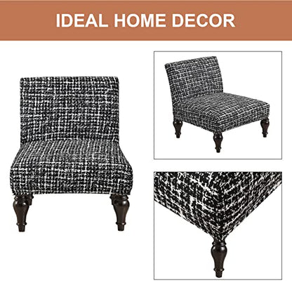 Eco-Ancheng Armless Chair Slipcover Removable Armless Accent Chairs Covers Washable Armless Slipper Chair Slipcover Printed Armless Chair Furniture Protector Covers for Living Dining Room Hotel - color: A8