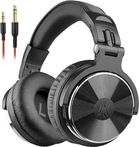OneOdio Wired Over Ear Headphones Hi-Res Studio Monitor & Mixing DJ Stereo Headsets with 50mm Drivers and 1/4 to 3.5mm Jack for AMP Computer Recording Podcast Keyboard Guitar Laptop - Black - color: Black