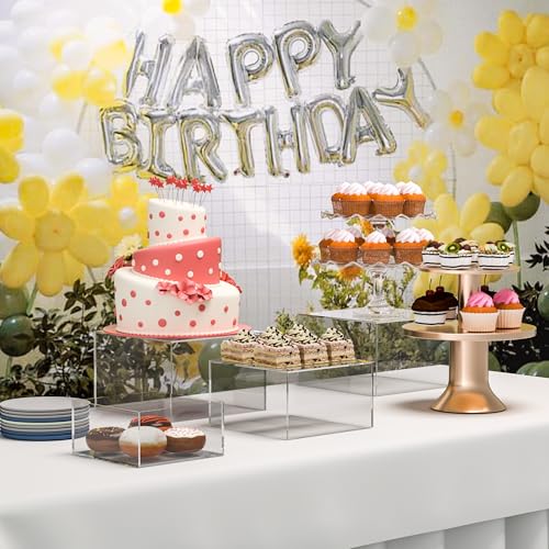 Acrylic Dessert Stand,Buffet Risers, Food Risers, Multi-Purpose Cake Stand for Parties, Weddings, Birthdays, Catering, Jewelry,Collectibles (Clear, 8"x9"x10") - color: Clear, size: 8''x9''x10''