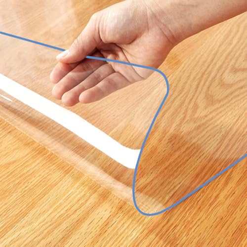 24X24 Inch Square Clear Plastic Table Cover Protector 1.5mm Thick PVC Tablecloth Mat Pad Transparent Vinyl Tablecloth Wood MarbleTable Protector Waterproof for Kitchen Table Liner Countertop - color: New Version Clear 1.5mm, size: 24" x 24"