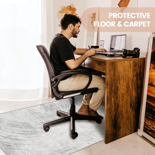 Office Chair Mat for Hardwood Floor, Anti Slip Hi-Q Desk Chair Mat for Hardwood & Low-Carpeted Floors, Easy to Clean Computer Floor Mat Protector Rug for Gaming Rolling Chair on Hard Wood Floors - color: B, size: 62" x 48"