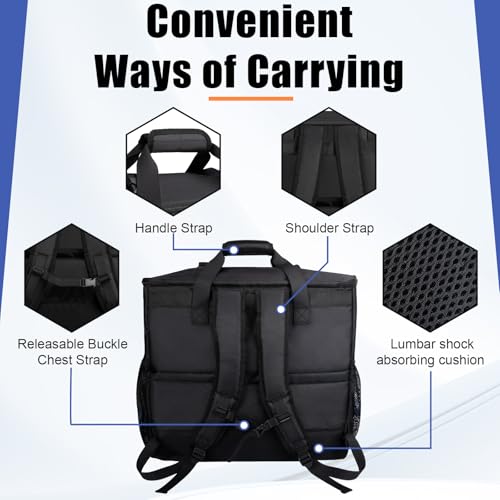 Computer Desktop Mid Tower Large Carrying Case, PC Travel Case for Computer for Moving, Portable Gaming Backpack for Keyboard, Mouse and Accessories,Compatible with ATX/M-ATX mainframe chassis