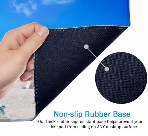 Gaming Mouse Pad, Large Mouse Pads for Desk, Non-Slip Rubber Base Mousepad, Keyboard Mouse Mat, Desk Pad with Stitched Edges, 31.5x11.8 inch Beach Pineapple - color: Beach Pineapple, size: 31.5L x 11.8W inches