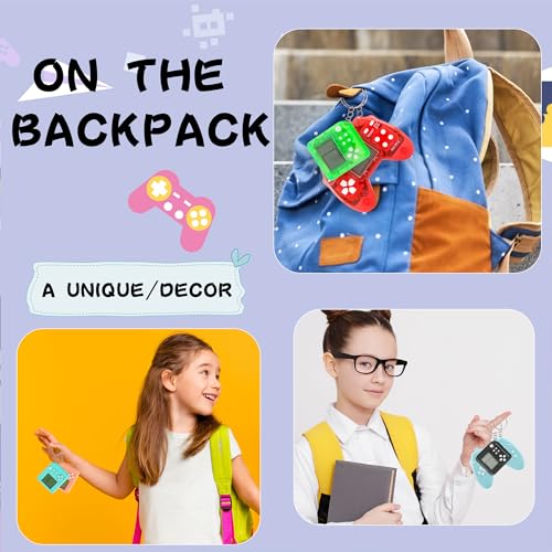 24 Pack Video Game Keychains Video Game Party Favors Mini MultiColors Gamepad Keychain Bulk for Kids Birthday Party Supplies Goodies Bags Stuffer