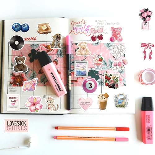 100PCS Pink Coquette Stickers Pack, Cute Aesthetic Bow Girly Stickers for Women Girls Waterproof Vinyl Decals for Laptop Water Bottles Computer Phone Guitar - color: Coquette Stickers