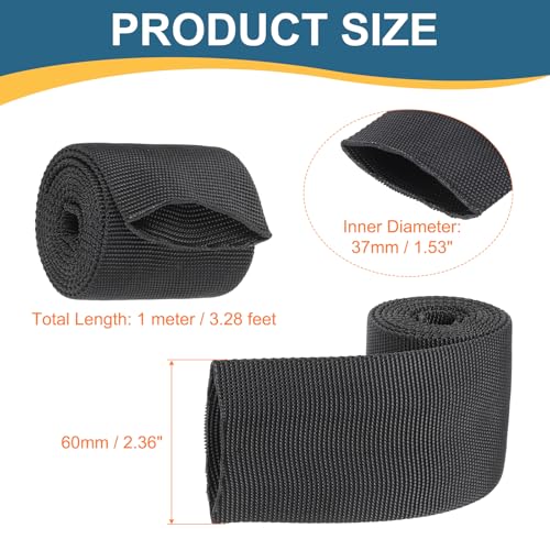 HARFINGTON Nylon Protective Hose Sleeve 1.5" ID 3FT Cable Cover Sheath Hydraulic Hose Protector Wrap for Welding Cord Tig Torch Hydraulic, Black - size: 1.5" ID 3FT