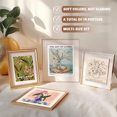 Elegift Vintage Eclectic Wall Art Prints, Artsy Maximalist Decor Room Aesthetic, Gallery Wall Prints Posters for Bedroom, Dorm Wall Decor, (Multi Sizes, 8" X 10" Largest, Set of 14,Unframed) - color: Colorful Eclectic Decor