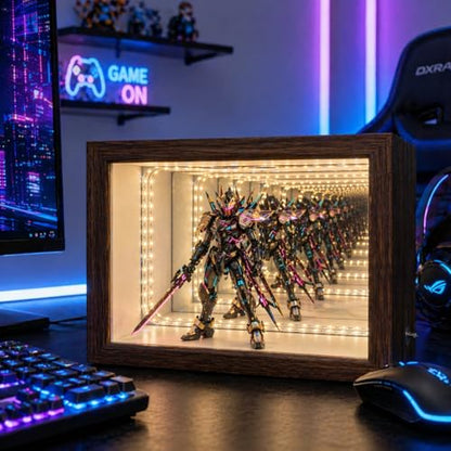 Acrylic Display Case for Collectibles – Lighted Infinity Mirror Mini & Action Figure Cabinet