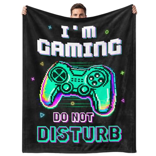 Gamer Gifts for Men Boys Girls, Do Not Disturb I’m Gaming Flannel Soft Blanket, Gaming Equipment Accessories Stuff for Teen Boys Gift - 50" x 60" - color: I'm Gaming